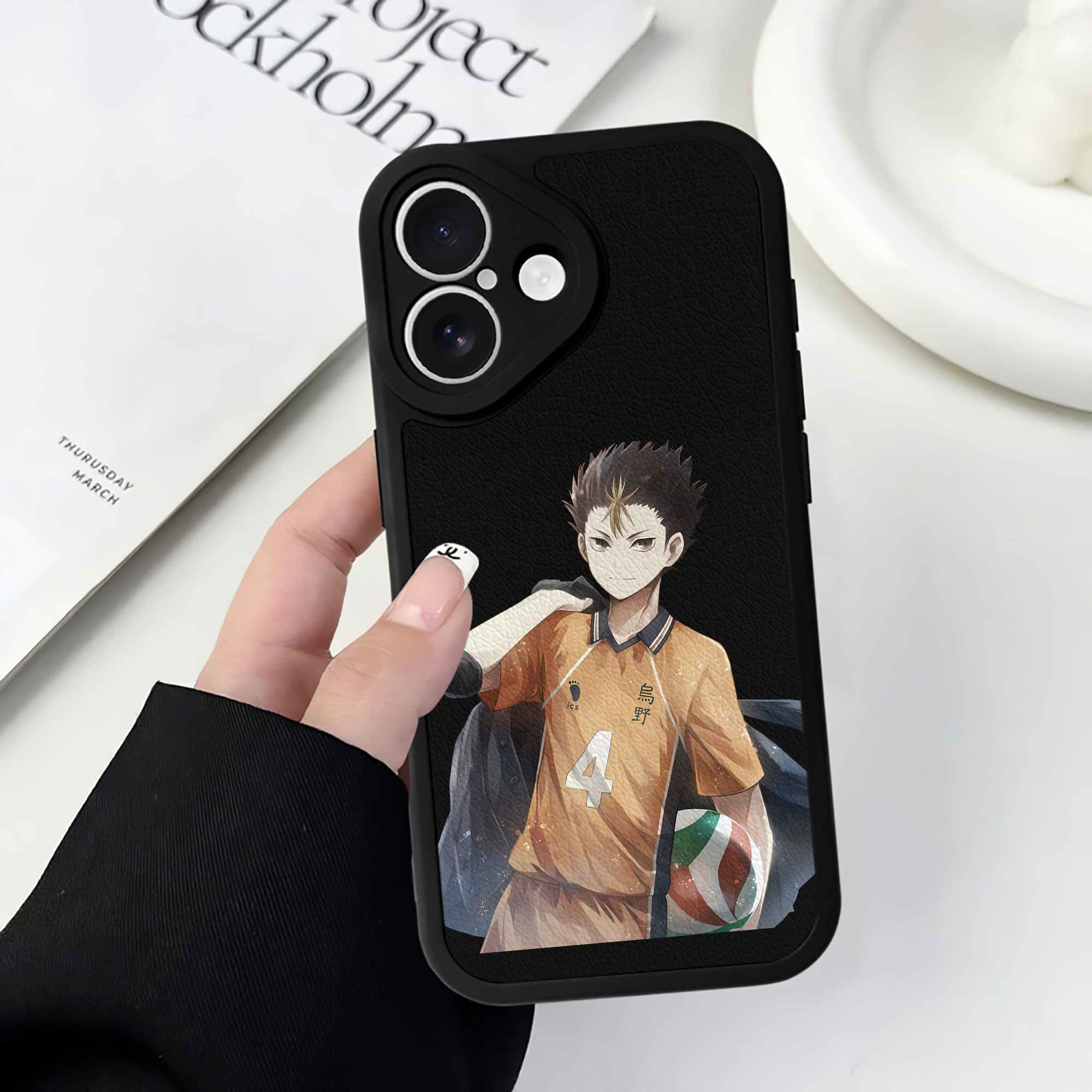（画像用） ハイキュー!! Haikyu!! 【iPhone 16シリーズ対応】シリコンスマホケース（レザー調） 材質：シリコン